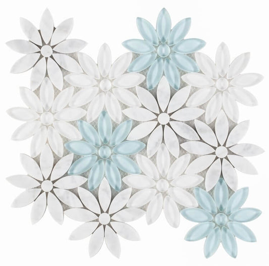 Daisy Blue 10 x 11.25 - Hey Tiles