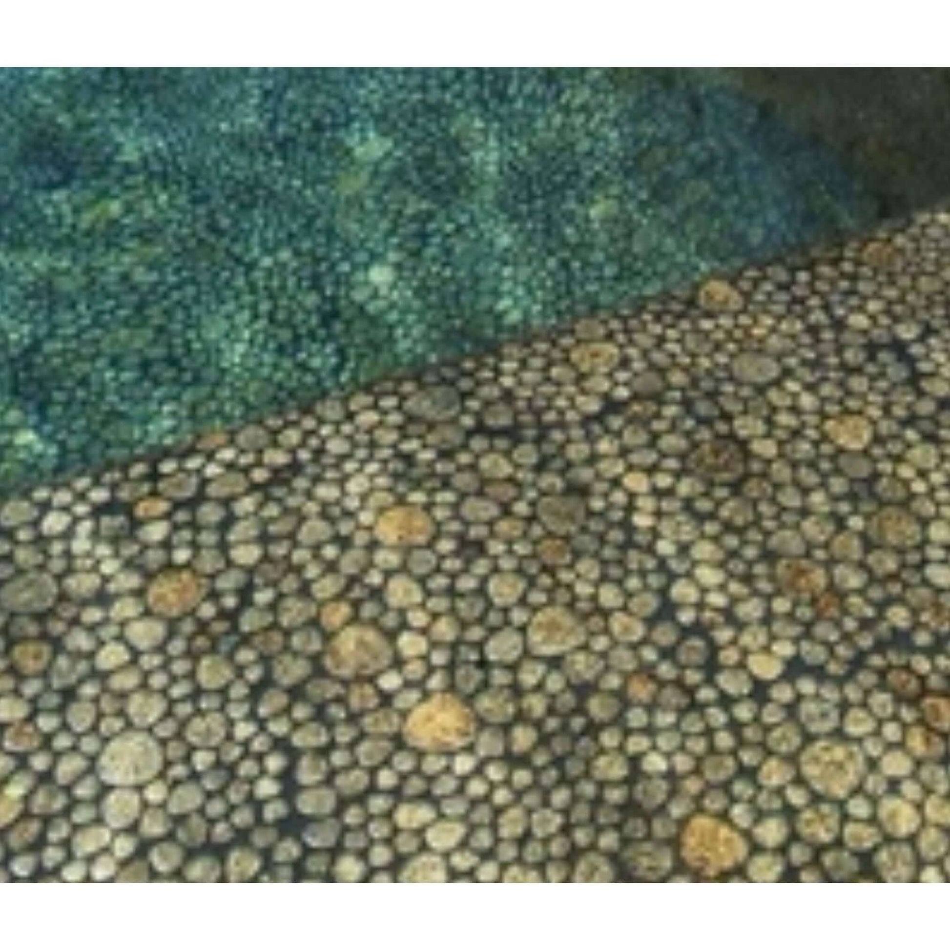 Fujiwa Peb Bronze Mixed Porcelain Pebble, Heart Shaped Pool Tile - Hey Tiles