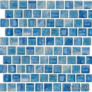 Fujiwa Tokyo Icy Blue 1 - 1/8" Square Semi Gloss Porcelain Mosaic - Hey Tiles