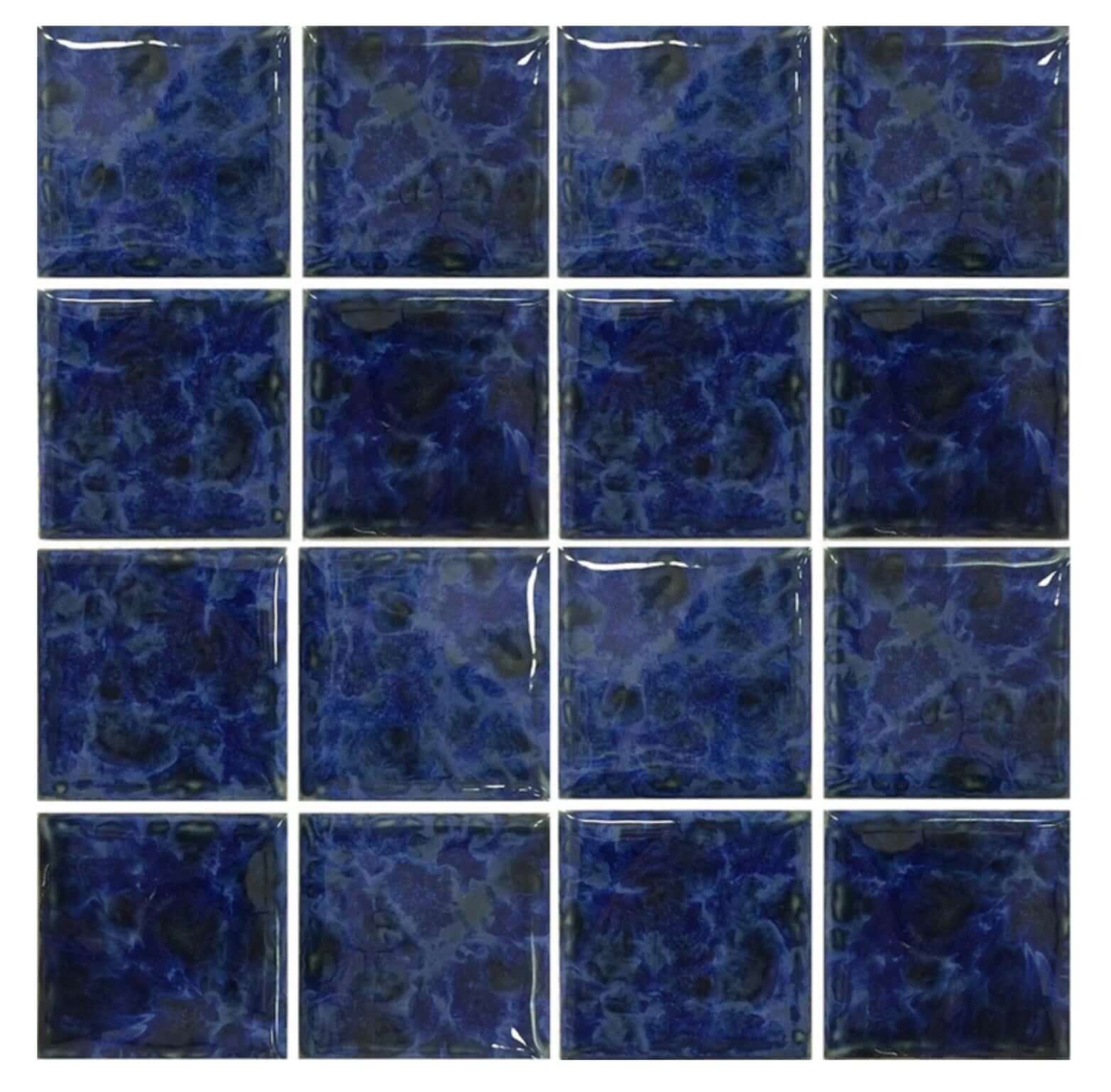 Fujiwa Veniz Series Porcelain Tile in Navy Blue 3" x 3" - Hey Tiles