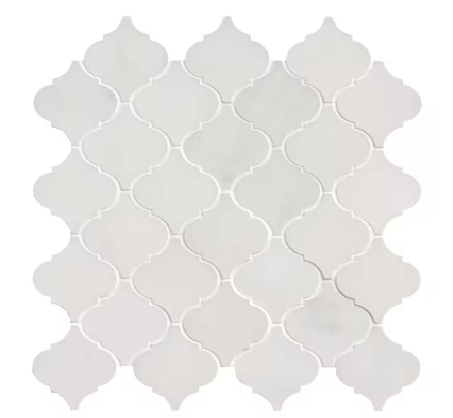 Greecian White Arabesque Mosaic 13.25 in. x 13.75 in - Hey Tiles