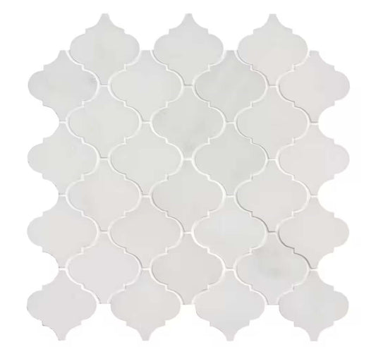Greecian White Arabesque Mosaic 13.25 in. x 13.75 in - Hey Tiles