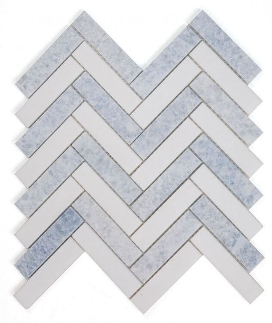 Herringbone Crystal Ocean 11.25 x 11.25 - Hey Tiles