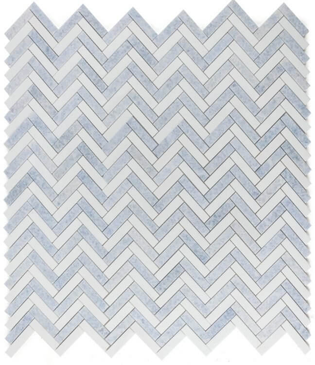 Herringbone Crystal Ocean 11.25 x 11.25 - Hey Tiles