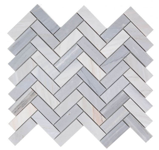 Herringbone Italian Blue 11 x 12.5 - Hey Tiles