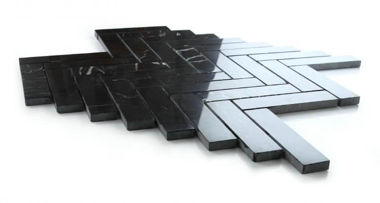 Herringbone Marquina 11.25 x 11.25 - Hey Tiles