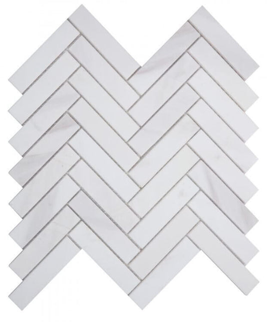 Herringbone White 11.25 x 11.25 - Hey Tiles