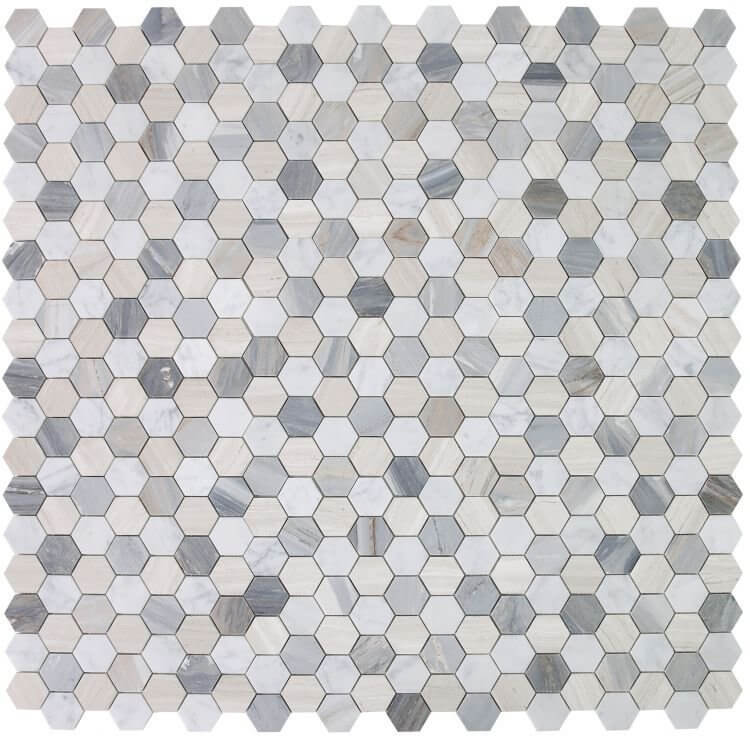 Hexagon Blue 2 x 2 11.75 x 12 - Hey Tiles
