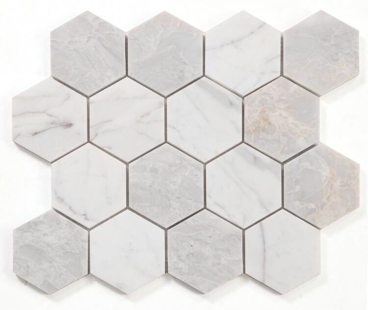 Hexagon City Grey 3 x 3 10.25 x 11.75 - Hey Tiles