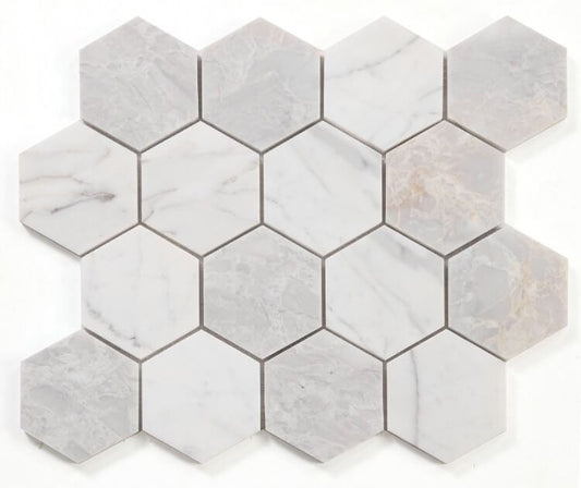 Hexagon City Grey 3 x 3 10.25 x 11.75 - Hey Tiles