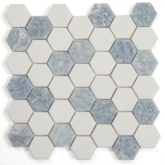 Hexagon Crystal Ocean 2 x 2 11.75 x 12 - Hey Tiles