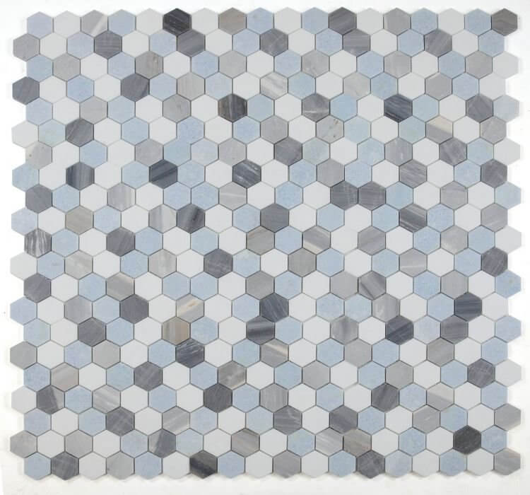 Hexagon Deep Ocean 2 x 2 12 x 11.75 - Hey Tiles