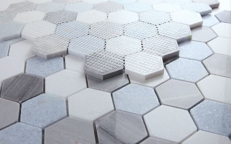 Hexagon Deep Ocean 2 x 2 12 x 11.75 - Hey Tiles