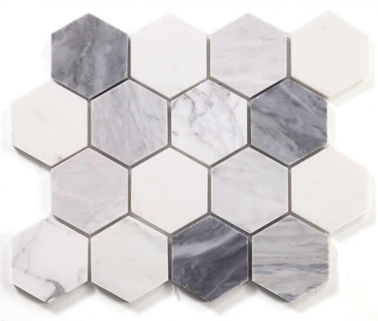 Hexagon Dusk 3 x 3 10 x 11.5 - Hey Tiles