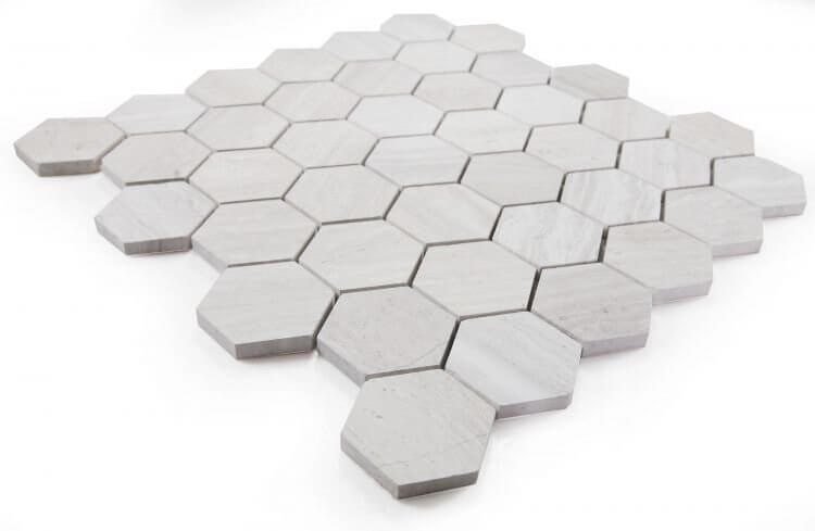 Hexagon Grey 2 x 2 12 x 12 - Hey Tiles