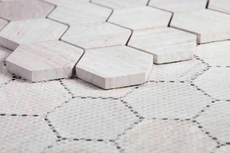 Hexagon Grey 2 x 2 12 x 12 - Hey Tiles