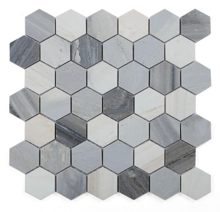 Hexagon Italian Blue 2 x 2 11.75 x 12 - Hey Tiles