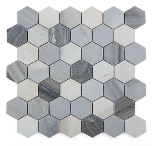 Hexagon Italian Blue 2 x 2 11.75 x 12 - Hey Tiles