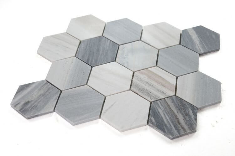 Hexagon Italian Blue 3 x 3 10.25 x 11.75 - Hey Tiles