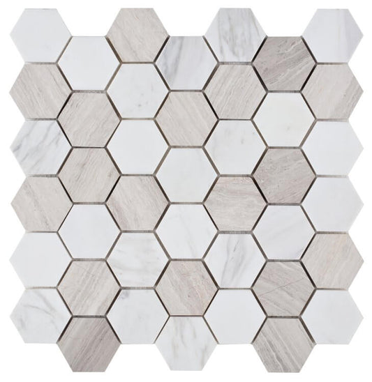Hexagon Loft 2 x 2 11.75 x 11.75 - Hey Tiles