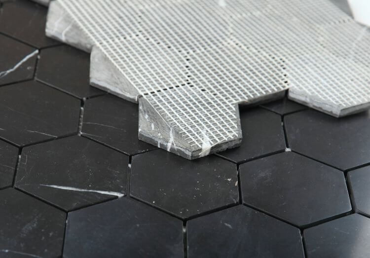 Hexagon Marquina Honed 3 x 3 10.25 x 11.75 - Hey Tiles