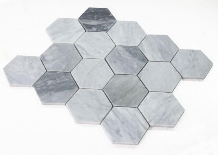 Hexagon Mix Grey Honed 3 x 3 10.25 x 11.75 - Hey Tiles