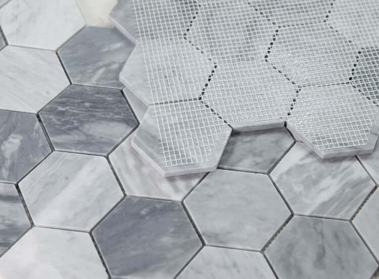 Hexagon Mix Grey Honed 3 x 3 10.25 x 11.75 - Hey Tiles