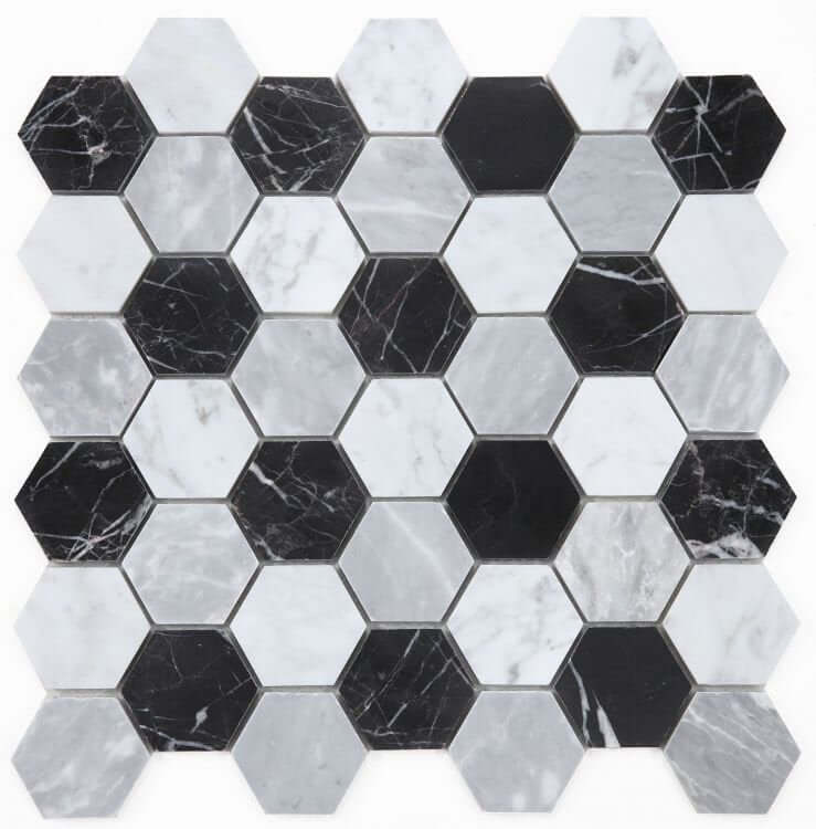 Hexagon Moonlight 2 x 2 11.75 x 12 - Hey Tiles
