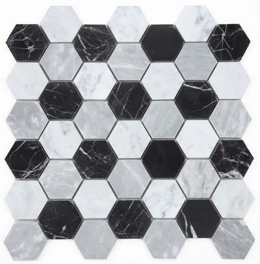 Hexagon Moonlight 2 x 2 11.75 x 12 - Hey Tiles