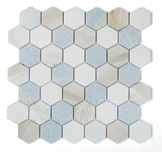 Hexagon Sky 2 x 2 11.75 x 12 - Hey Tiles