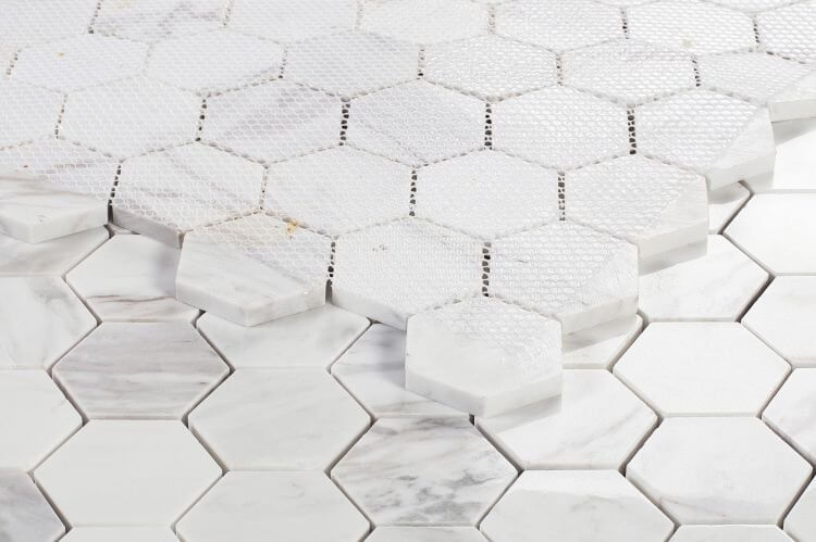 Hexagon White 2 x 2 11.75 x 11.75 - Hey Tiles