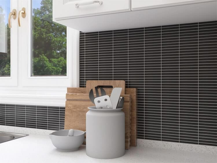 Hulu Black Band Matte 11.25 x 12 - Hey Tiles