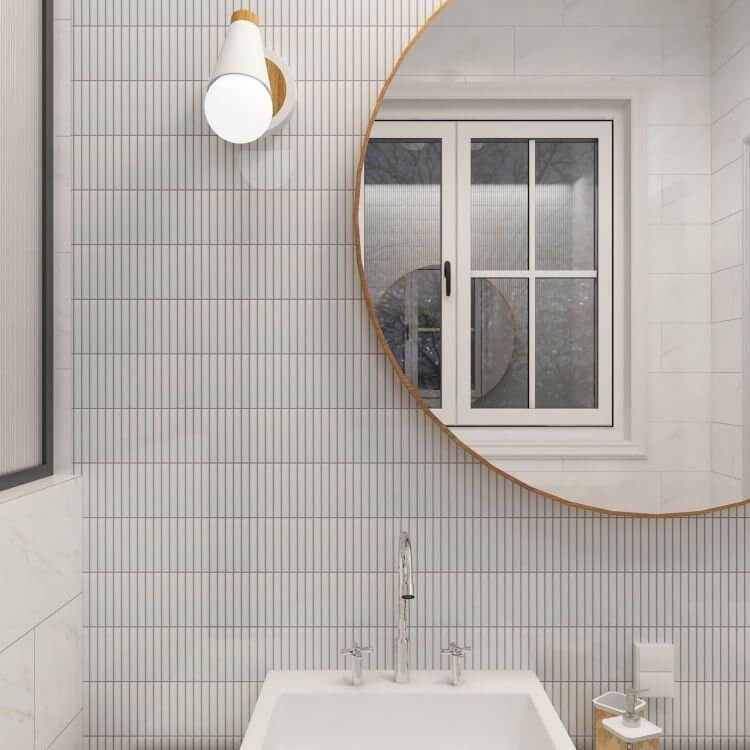 Hulu Snow Band Matte 11.25 x 12 - Hey Tiles