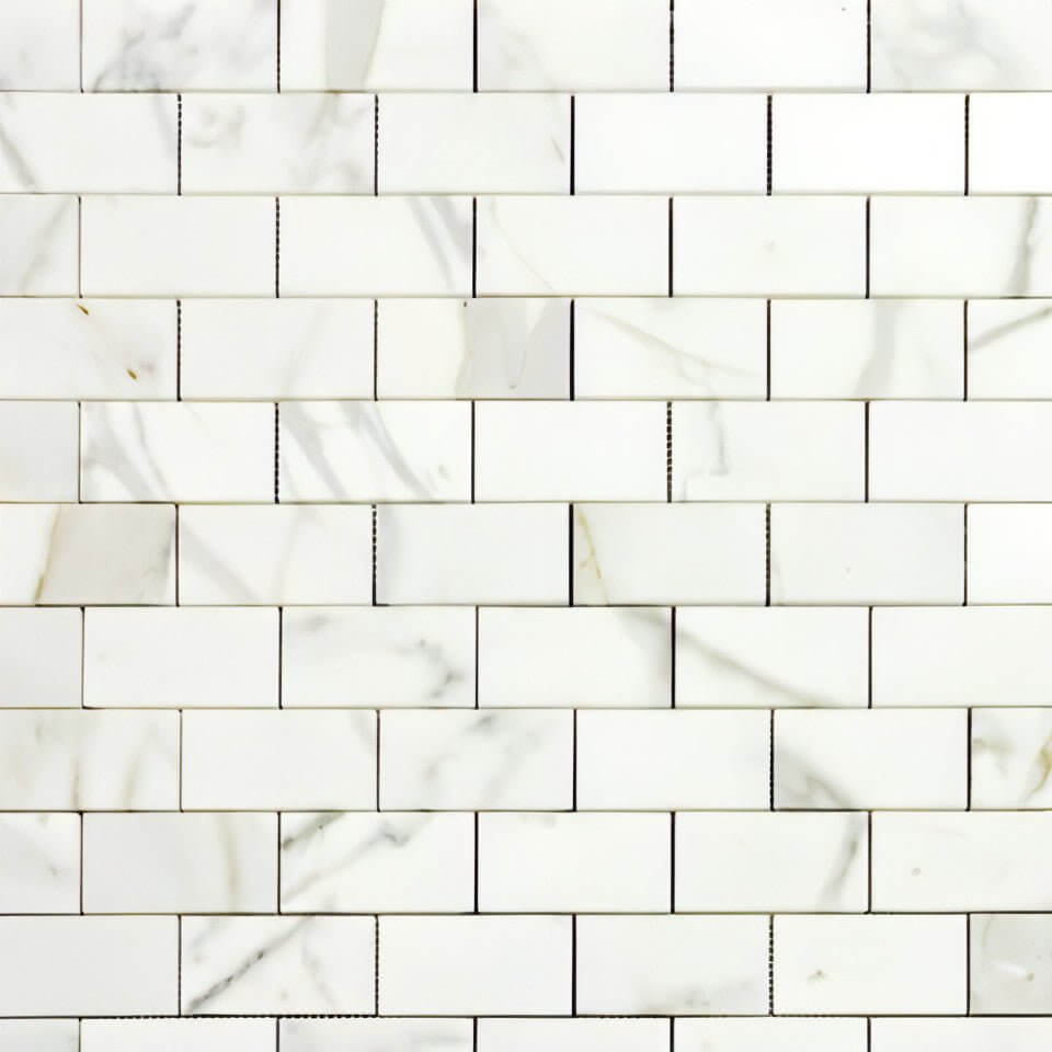 Italian 2x4 Calacatta Gold Marble Mosaic Tile - Hey Tiles
