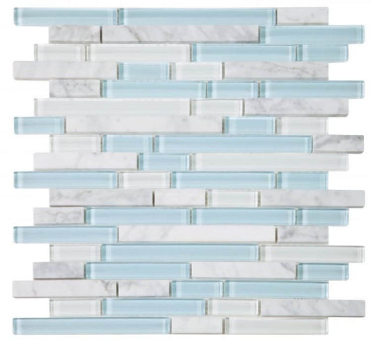 Linear Carrara Turquoise 11.75 x 12 - Hey Tiles