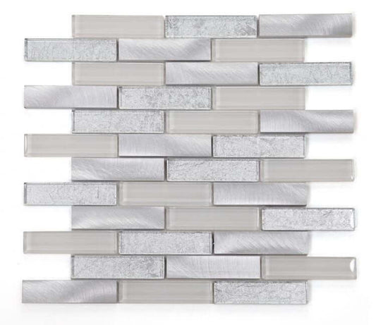 Linear Metallic Silver 11.75 x 11.75 - Hey Tiles