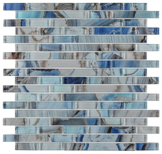 Linear Shell Blue 11.75 x 12 - Hey Tiles