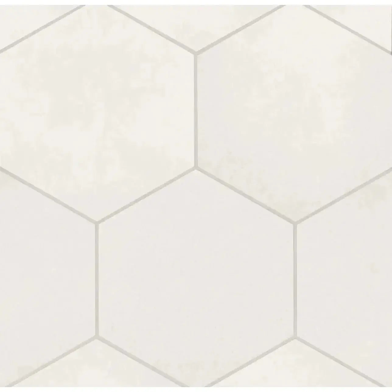 Makoto 10" x 11.5" Hexagon Matte Porcelain Tile in Shoji White - Hey Tiles