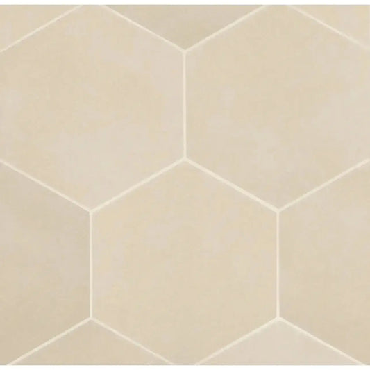 Makoto 10" x 11.5" Hexagon Matte Porcelain Tile in Tatami Beige - Hey Tiles