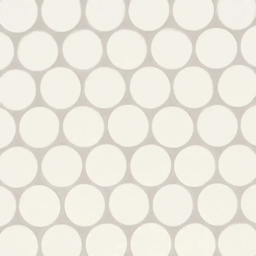 Makoto 2" Round Matte Porcelain Mosaic Tile in Shoji White - Hey Tiles