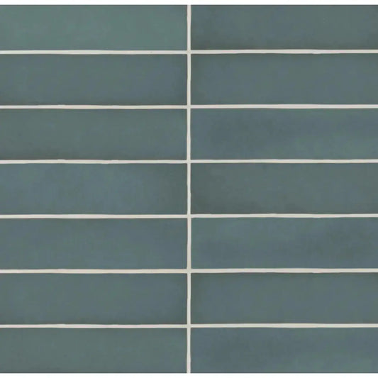 Makoto 2.5" x 10" Matte Ceramic Wall Tile in Arashi Blue - Hey Tiles