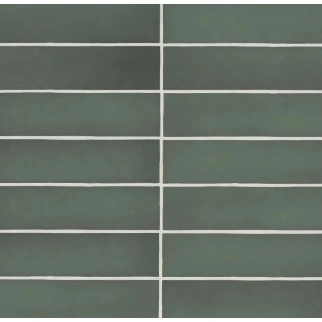 Makoto 2.5" x 10" Matte Ceramic Wall Tile in Midori Green - Hey Tiles