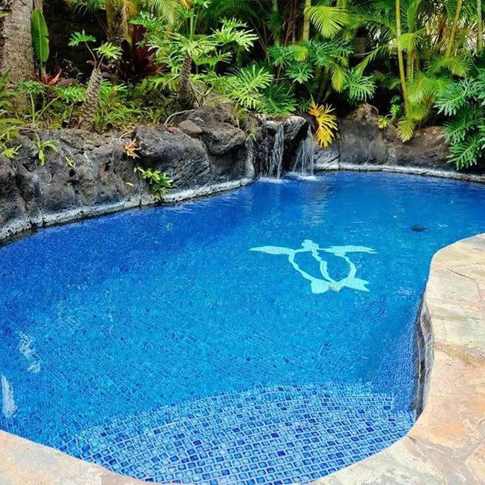 Marble Blue 1x1 Fujiwa Pool Tile Peb Series - Hey Tiles