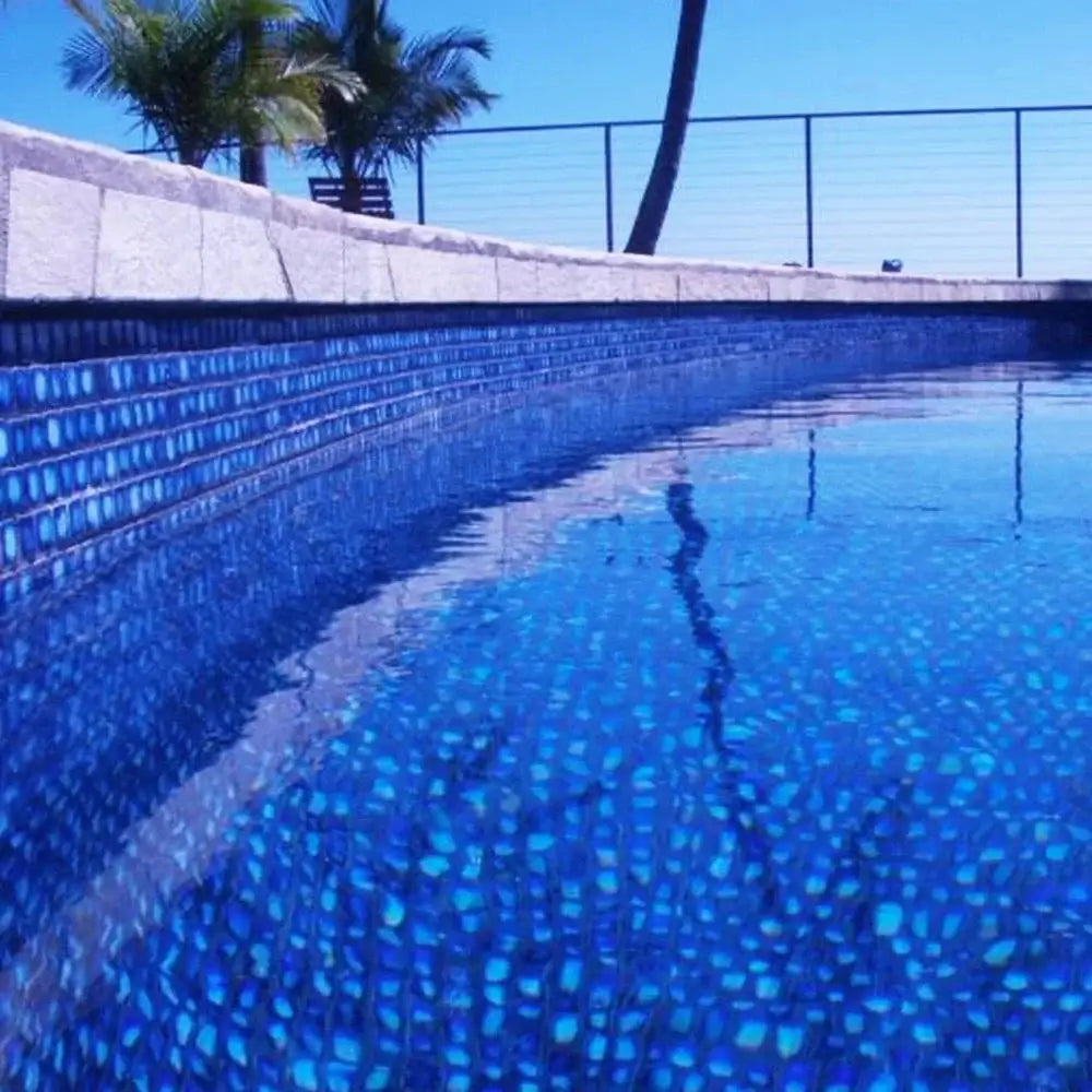 Marble Blue 1x1 Fujiwa Pool Tile Peb Series - Hey Tiles