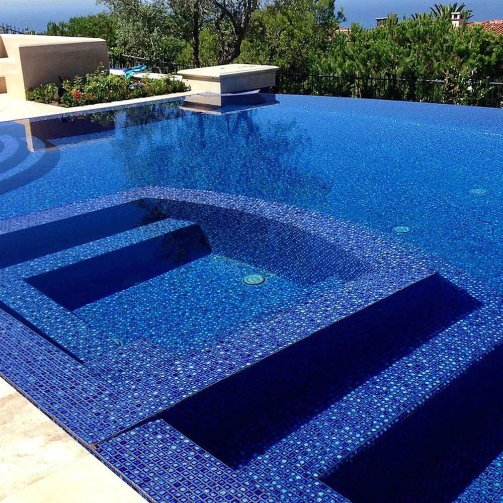 Marble Blue 1x1 Fujiwa Pool Tile Peb Series - Hey Tiles