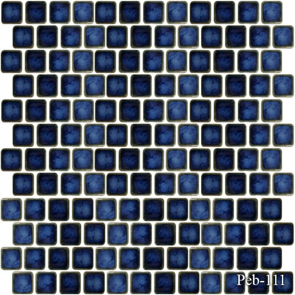 Marble Blue 1x1 Fujiwa Pool Tile Peb Series - Hey Tiles