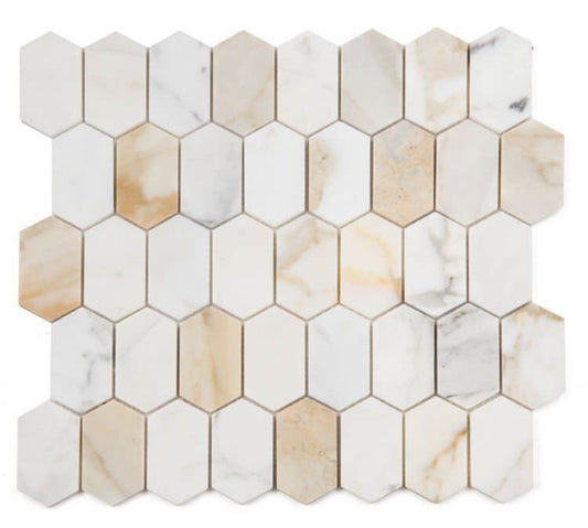 Montage Calacatta Gold Polished 12.5 x 13.25 - Hey Tiles