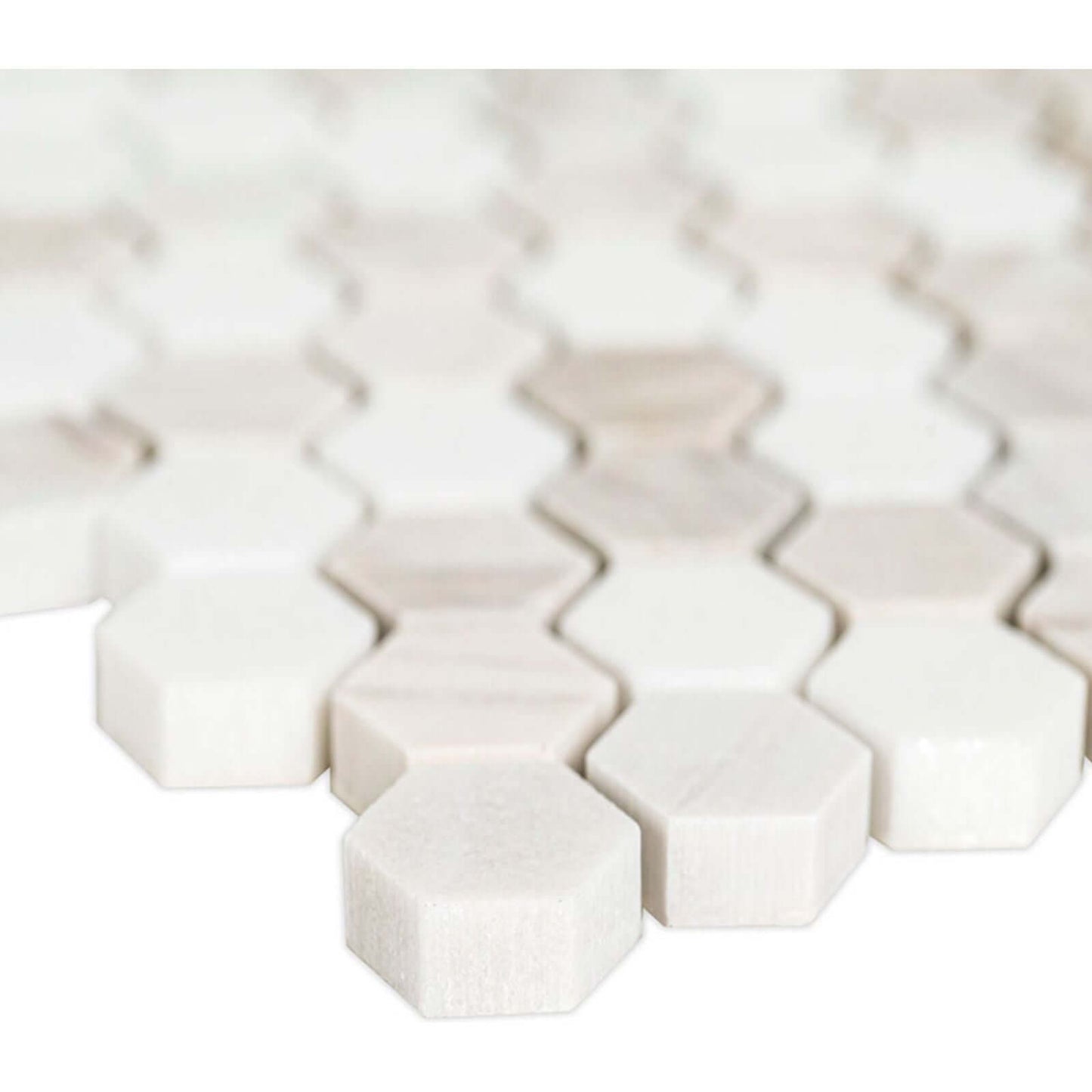 MSI 1” Angora Tibi Polished Hexagon Polished Mosaic - Hey Tiles