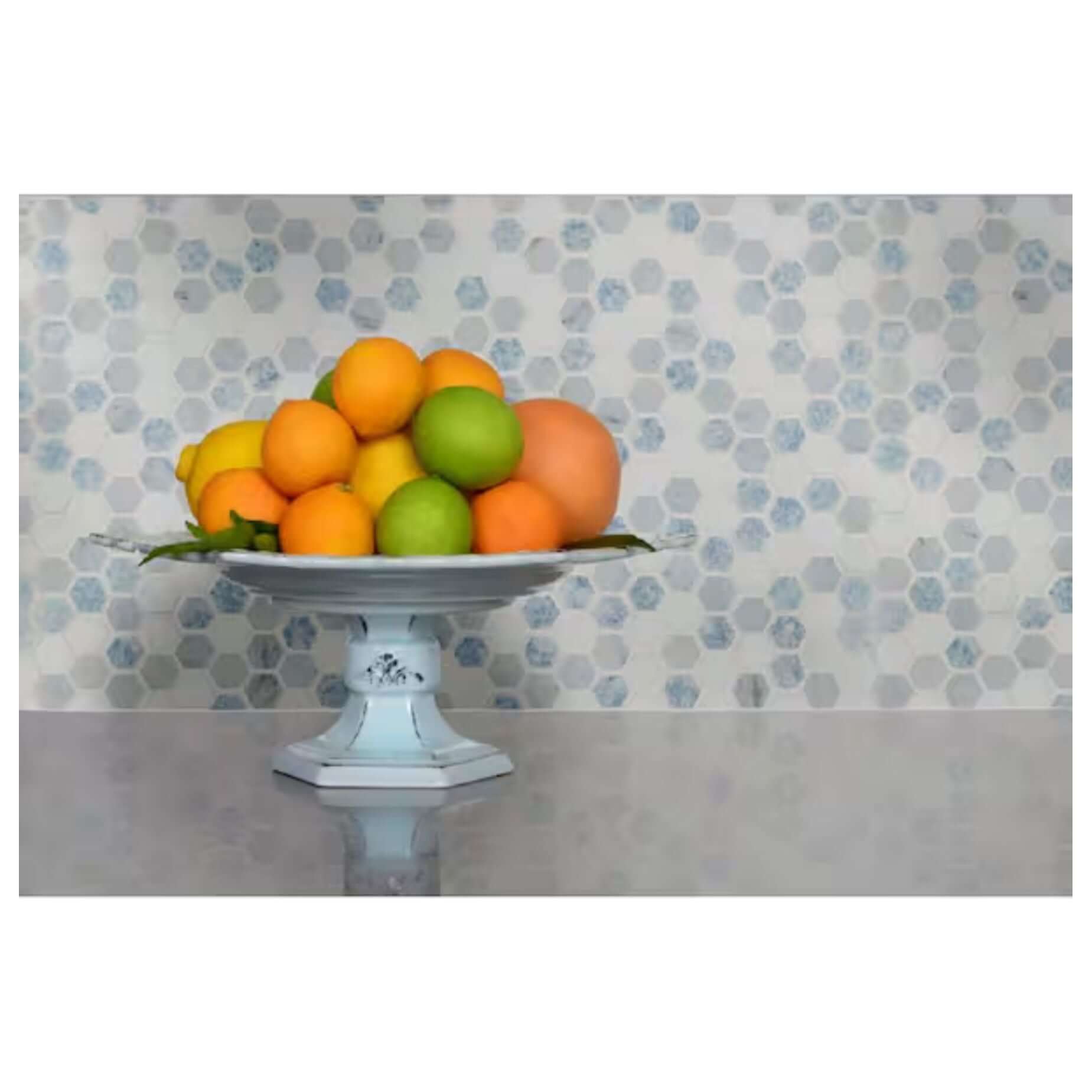 MSI Azula Hexagon 11.81x11.61 x10 mm Polished Marble Mosaic Tile - Hey Tiles