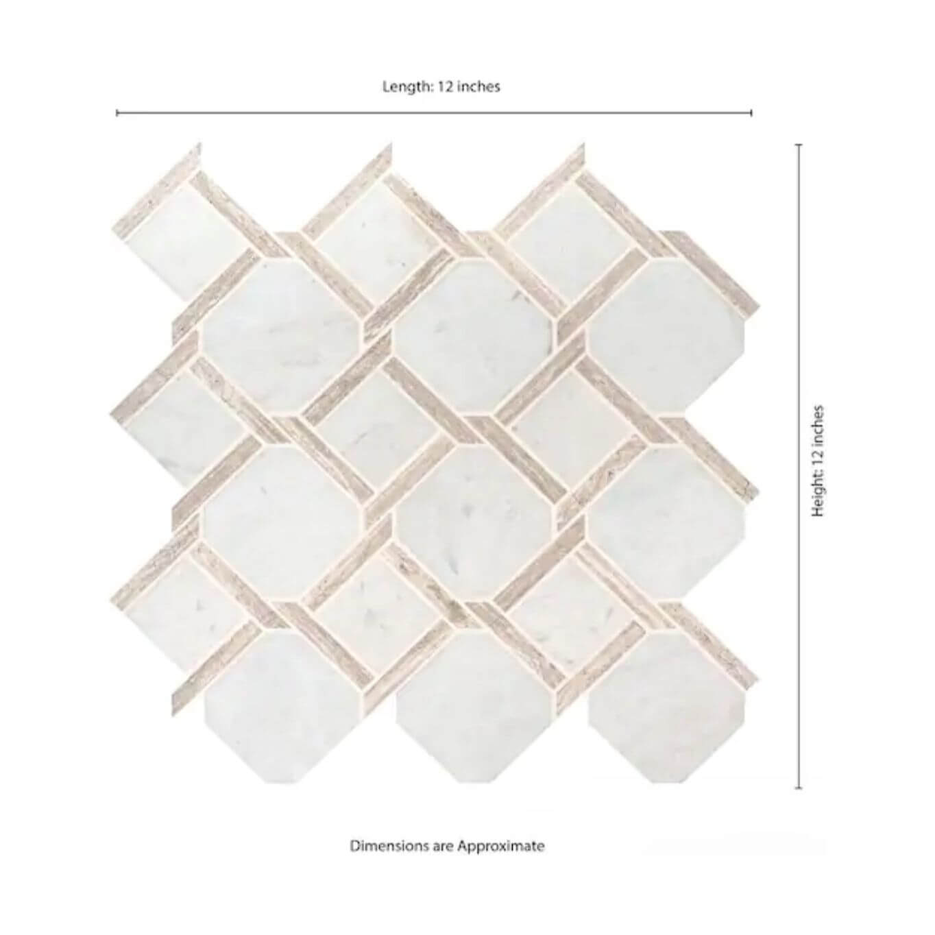 MSI Marbella Lynx Polished Marble Mosaic - Hey Tiles